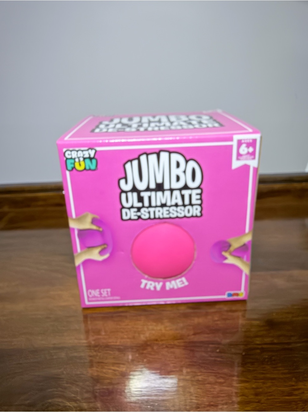 Jumbo Ultimate De-Stressor Squishy Ball - Pink - RMS crazy fun - 5 inches round